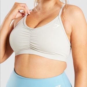 Grey Gymshark Ruched Sports Bra